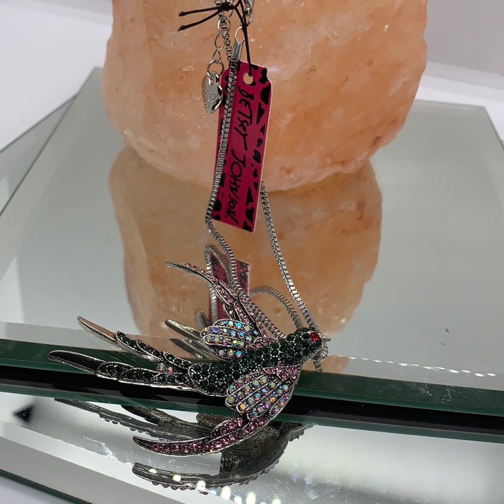 Betsy Johnson rhinestone encrusted swallow